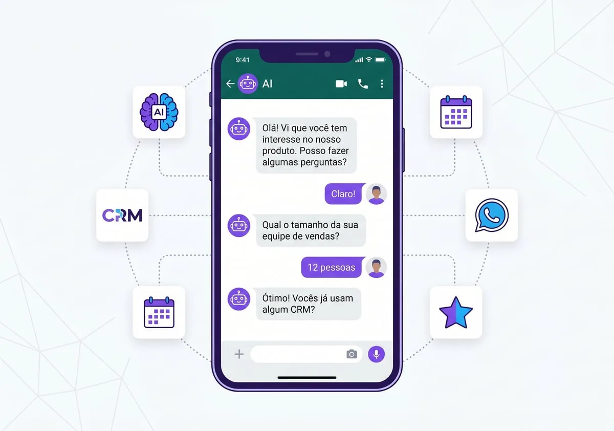 SDR com IA qualificando leads via WhatsApp com integração CRM