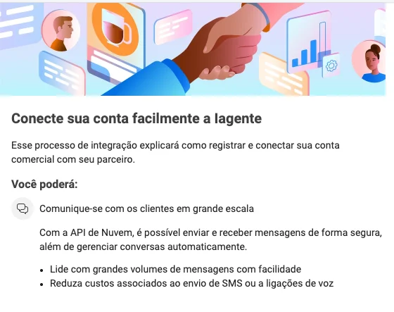 Conexão da conta do WhatsApp Business com a Meta