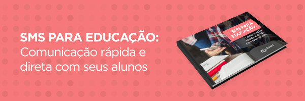 Banner para baixar e-books sobre SMS para educação: como se comunicar com alunos