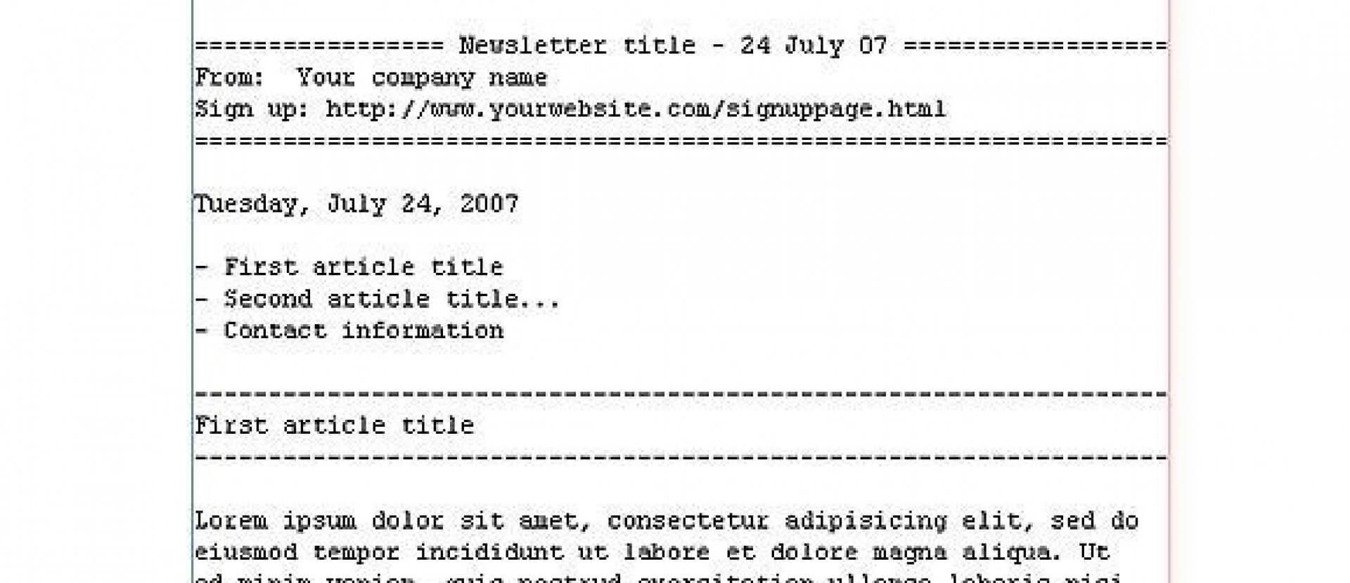 Recomendações para construir o template de Email Marketing plain-text ou texto puro