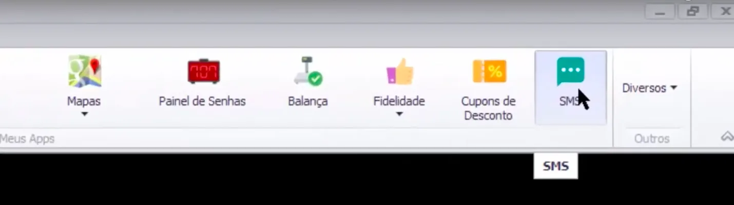 Clique em SMS
