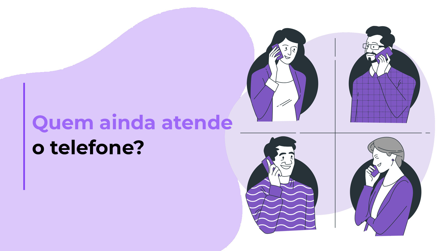 Ilustração de pessoas falando ao telefone