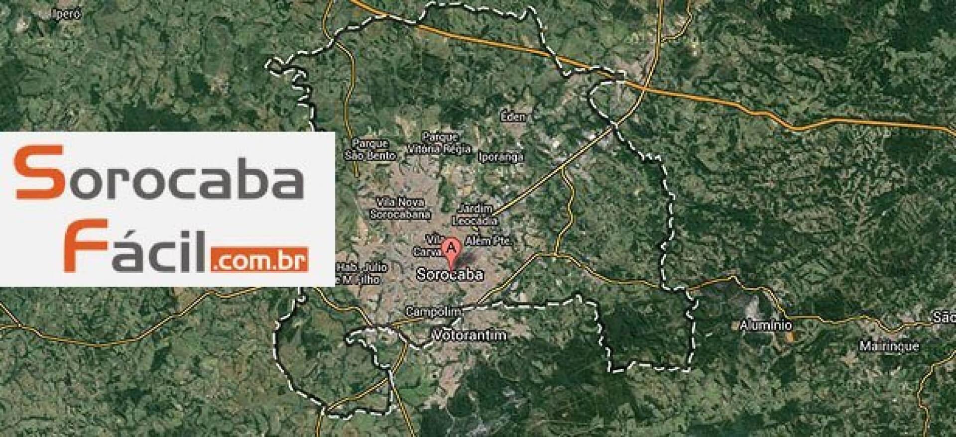 imagem de mapa onde mostra a cidade de sorocaba